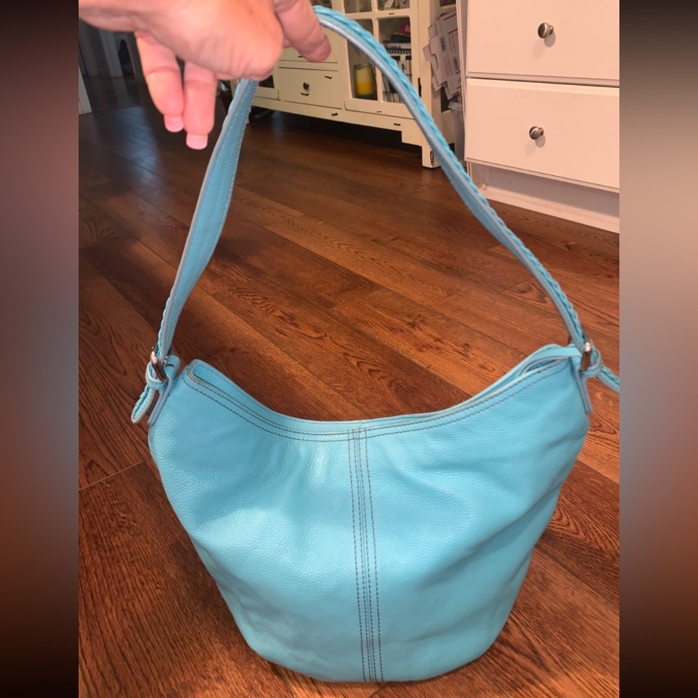 HADAKI: Women’s Light Blue Leather Handbag